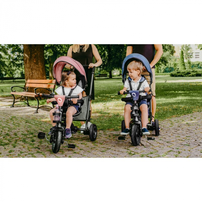 Lionelo - Tricicleta Tris, Mecanism de pedalare libera, Suport picioare, Control al directiei, Scaun reversibil, Rotire 360 grade, Pliabila, Conform cu standardul europeane de securitate EN71, Gri [26]