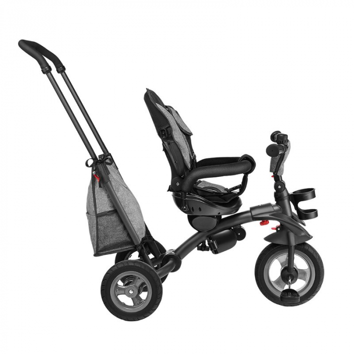 Lionelo - Tricicleta Tris, Mecanism de pedalare libera, Suport picioare, Control al directiei, Scaun reversibil, Rotire 360 grade, Pliabila, Conform cu standardul europeane de securitate EN71, Gri [14]