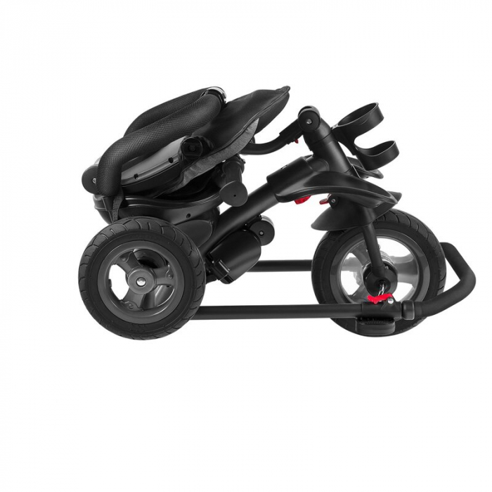 Lionelo - Tricicleta Tris, Mecanism de pedalare libera, Suport picioare, Control al directiei, Scaun reversibil, Rotire 360 grade, Pliabila, Conform cu standardul europeane de securitate EN71, Roz/Gri [27]