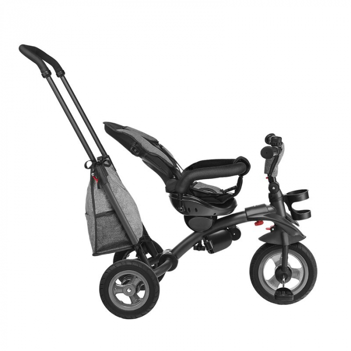 Lionelo - Tricicleta Tris, Mecanism de pedalare libera, Suport picioare, Control al directiei, Scaun reversibil, Rotire 360 grade, Pliabila, Conform cu standardul europeane de securitate EN71, Gri [15]