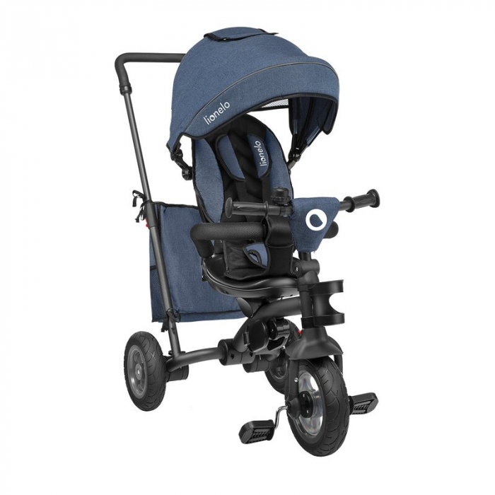 Lionelo - Tricicleta Tris, Mecanism de pedalare libera, Suport picioare, Control al directiei, Scaun reversibil, Rotire 360 grade, Pliabila, Conform cu standardul europeane de securitate EN71, Albastr [6]