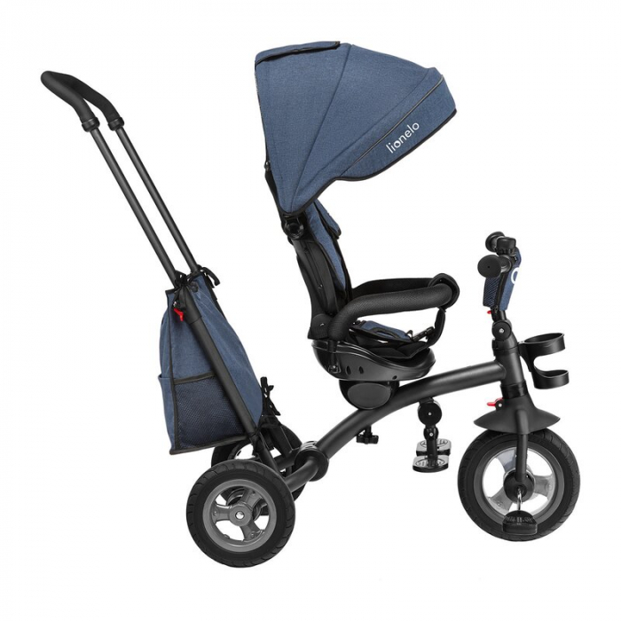 Lionelo - Tricicleta Tris, Mecanism de pedalare libera, Suport picioare, Control al directiei, Scaun reversibil, Rotire 360 grade, Pliabila, Conform cu standardul europeane de securitate EN71, Albastr [9]