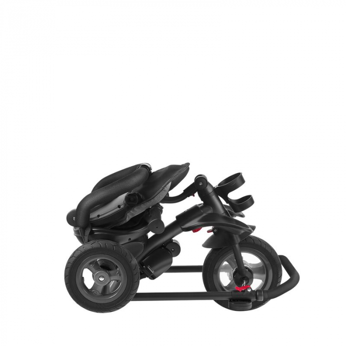 Lionelo - Tricicleta Tris, Mecanism de pedalare libera, Suport picioare, Control al directiei, Scaun reversibil, Rotire 360 grade, Pliabila, Conform cu standardul europeane de securitate EN71, Gri [25]