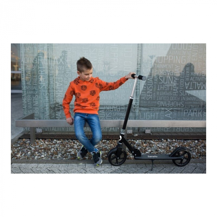 Lionelo - Trotineta Luca, Copii/Adulti, Pliabila, Pana la 100 Kg, Conform cu standardul european de securitate EN14619, Negru [17]