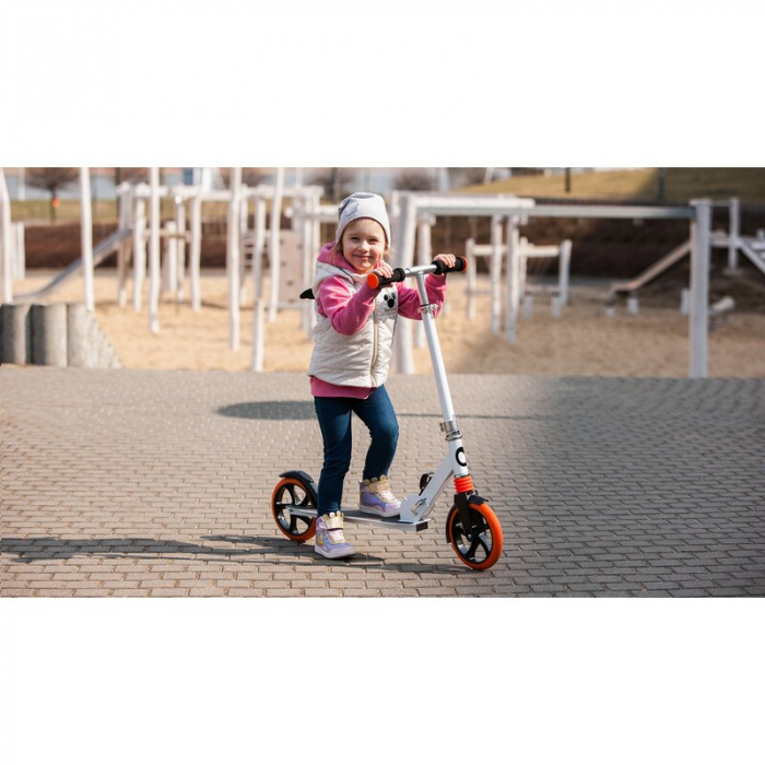 Lionelo - Trotineta Luca, Copii/Adulti, Pliabila, Pana la 100 Kg, Conform cu standardul european de securitate EN14619, Portocaliu [17]