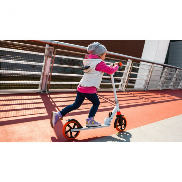 Lionelo - Trotineta Luca, Copii/Adulti, Pliabila, Pana la 100 Kg, Conform cu standardul european de securitate EN14619, Portocaliu [15]
