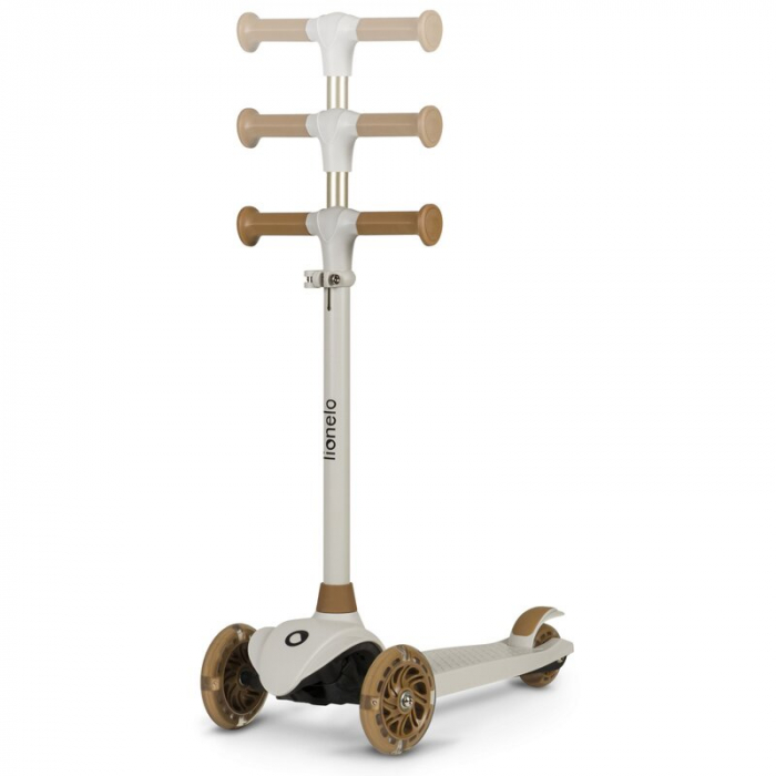 Lionelo - Trotineta pentru copii, Jessy, Pliabila, Pana la 50 Kg, Cu design ergonomic, Cu lumini LED, 56 x 26 x 67-82 cm, 3 ani+, Maro [6]