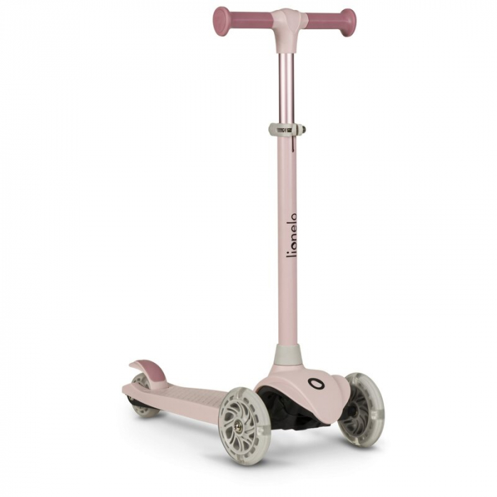 Lionelo - Trotineta pentru copii, Jessy, Pliabila, Pana la 50 Kg, Cu design ergonomic, Cu lumini LED, 56 x 26 x 67-82 cm, 3 ani+, Roz [2]