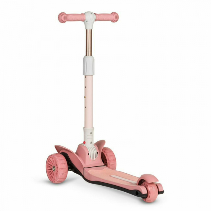 Lionelo - Trotineta Timy, Copii, Pliabila, Pana la 50 Kg, Cu design ergonomic, Cu lumini LED, 26,5 x 60 x 64-76 cm, 3 ani+, Roz [6]