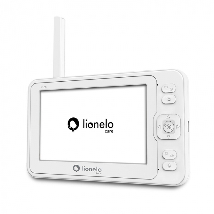 Lionelo - Videofon Babyline 8.3, Cu termometru, Cu melodii, Comunicare in 2 sensuri, Rotire 360 grade, Alb [18]