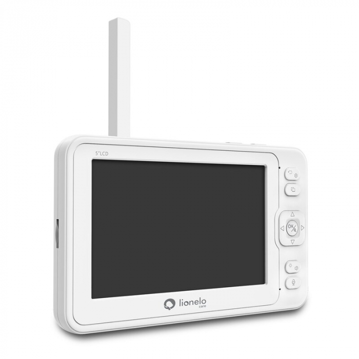 Lionelo - Videofon Babyline 8.3, Cu termometru, Cu melodii, Comunicare in 2 sensuri, Rotire 360 grade, Alb [11]