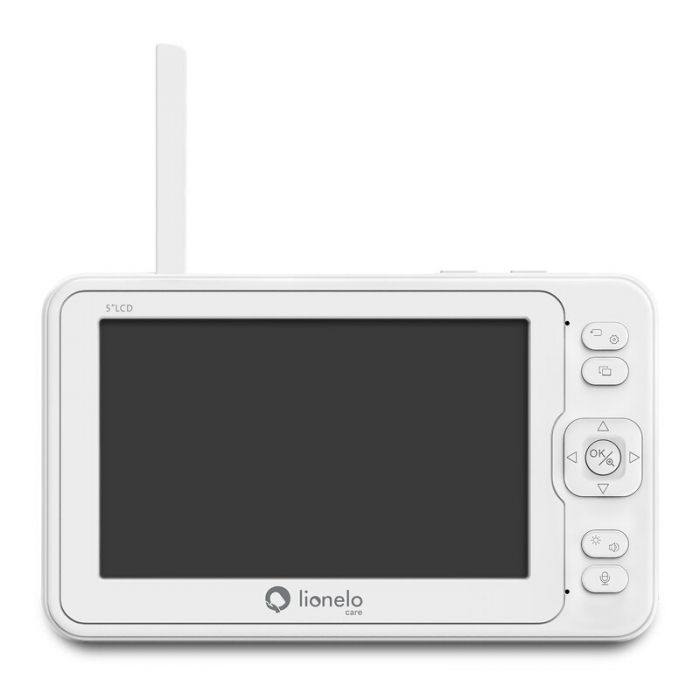 Lionelo - Videofon Babyline 8.3, Cu termometru, Cu melodii, Comunicare in 2 sensuri, Rotire 360 grade, Alb [15]