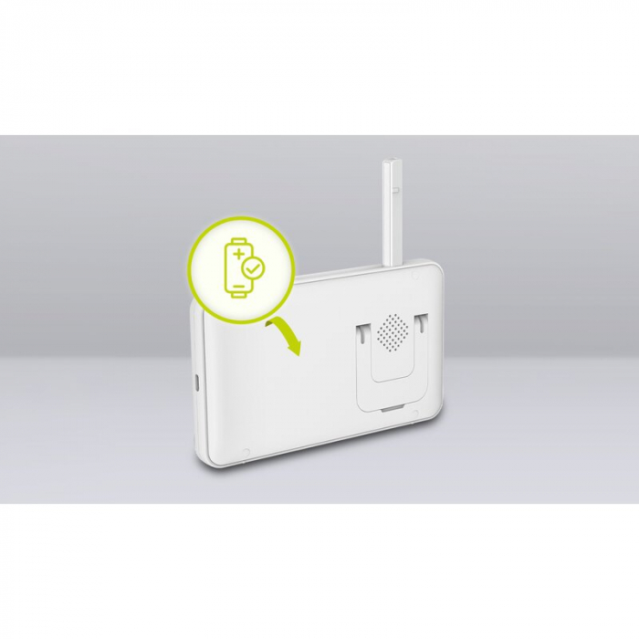 Lionelo - Videofon Babyline 8.3, Cu termometru, Cu melodii, Comunicare in 2 sensuri, Rotire 360 grade, Alb [26]