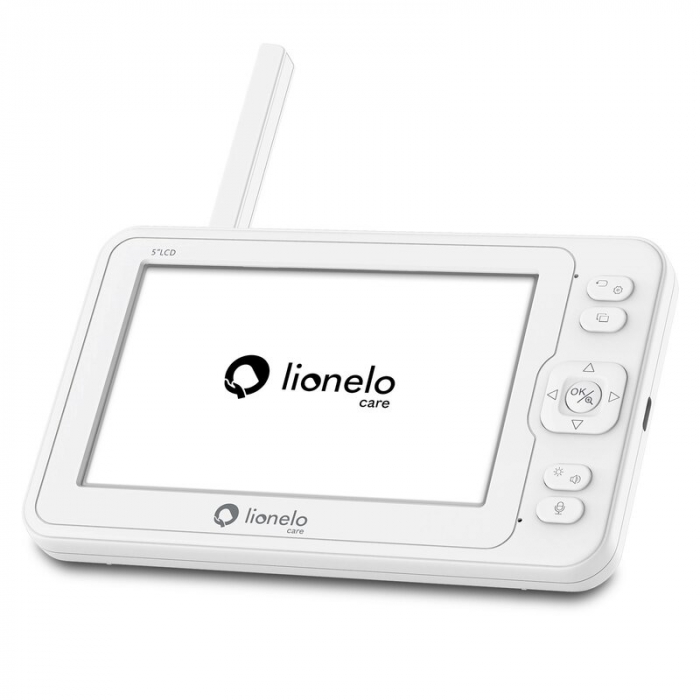 Lionelo - Videofon Babyline 8.3, Cu termometru, Cu melodii, Comunicare in 2 sensuri, Rotire 360 grade, Alb [21]
