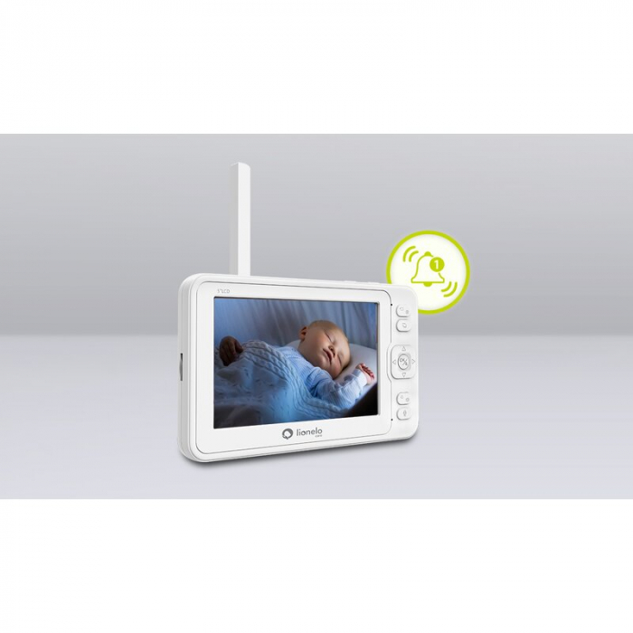 Lionelo - Videofon Babyline 8.3, Cu termometru, Cu melodii, Comunicare in 2 sensuri, Rotire 360 grade, Alb [27]
