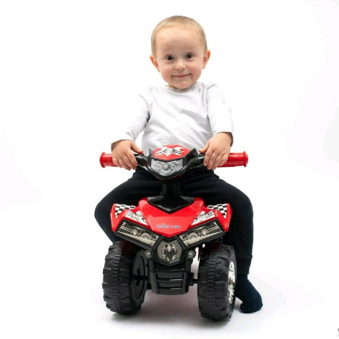 Masinuta ATV, Cu lumini si muzica, Fara pedale, Baby Mix, 60 x 38 x 42 cm, Red [15]
