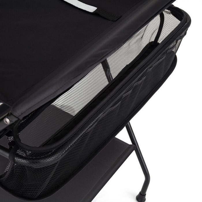 Masuta pentru infasat si schimbat scutece, Feedo, Multifunctionala, Pliabila, Cu raft pentru depozitare si compartiment lateral, Realizata din fier, panza si in, 80.5 x 67 x 102.5 cm, Negru [5]