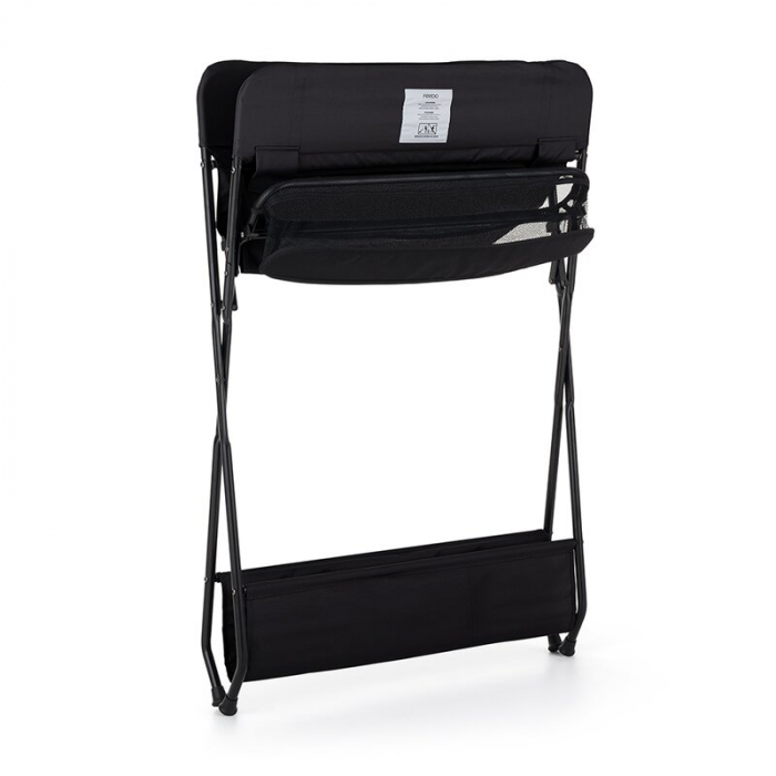 Masuta pentru infasat si schimbat scutece, Feedo, Multifunctionala, Pliabila, Cu raft pentru depozitare si compartiment lateral, Realizata din fier, panza si in, 80.5 x 67 x 102.5 cm, Negru [4]