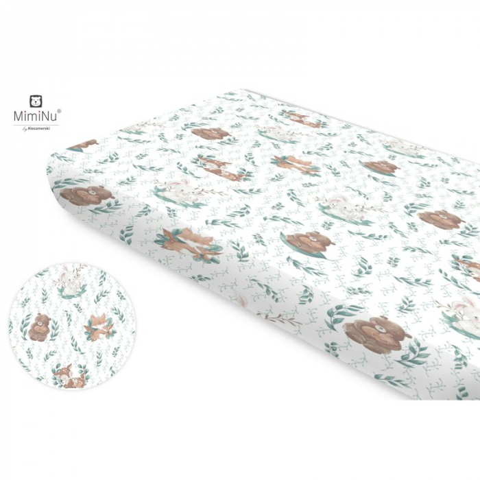 MimiNu - Cearceaf cu elastic, Din bumbac certificat Oeko Tex Standard 100, Pentru pat 160x80 cm, Lulu Natural [1]
