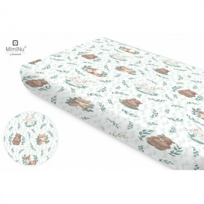 MimiNu - Cearceaf cu elastic, Din bumbac certificat Oeko Tex Standard 100, Pentru pat 160x80 cm, Lulu Natural [2]
