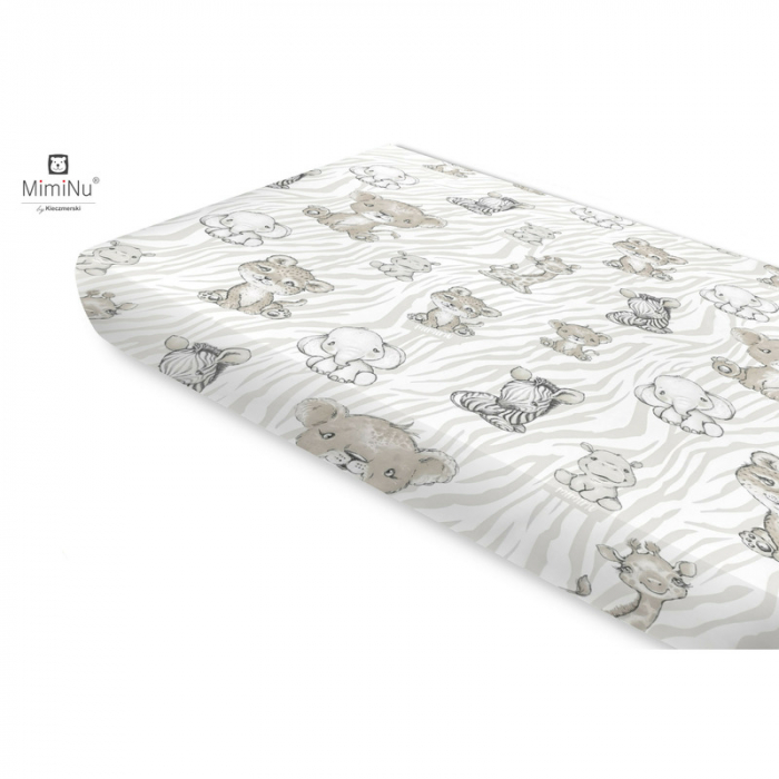 Miminu - Cearceaf cu elastic, Din bumbac certificat Oeko Tex Standard 100, Pentru pat 160x80 cm, Safari Beige [1]