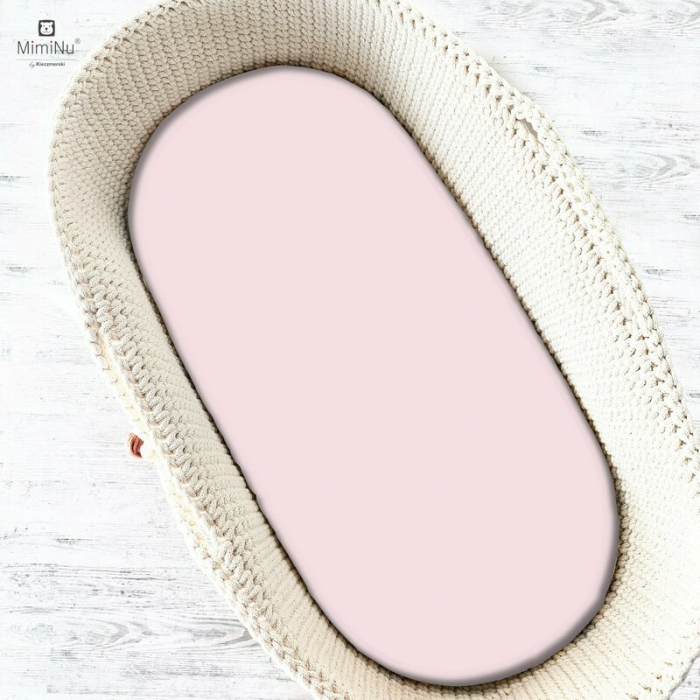 Cearceaf cu elastic pentru landou, carucior si cosulet, 80x35 cm, Din bumbac, Pink [1]