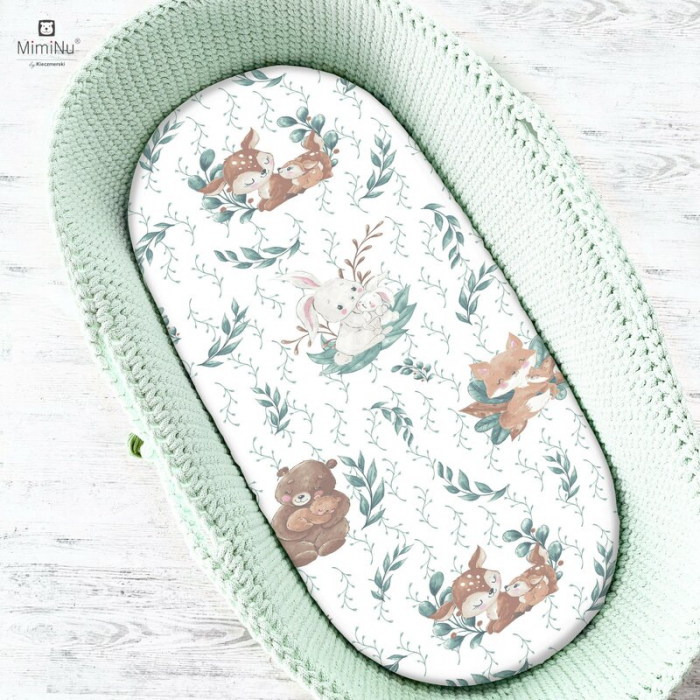 Cearceaf cu elastic pentru landou, carucior si cosulet, Dimensiune 80x35 cm, Din bumbac , Lulu Natural [1]