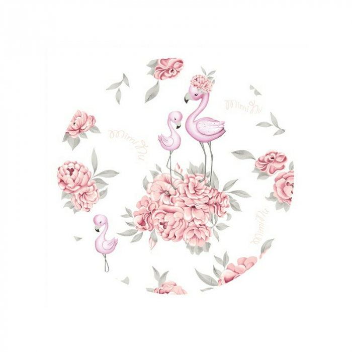 Cearceaf cu elastic pentru landou, carucior si cosulet, Dimensiune 80x35 cm, Din bumbac , Peonie Pink [2]