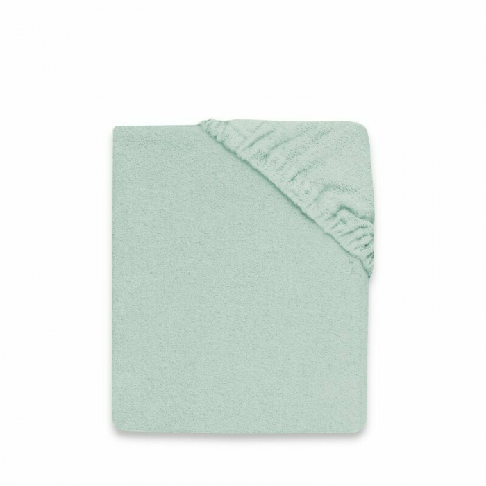 MimiNu - Cearceaf cu elastic, Pentru pat 160x80 cm, Din terry, Material certificat Oeko Tex Standard 100, Cold Mint [1]