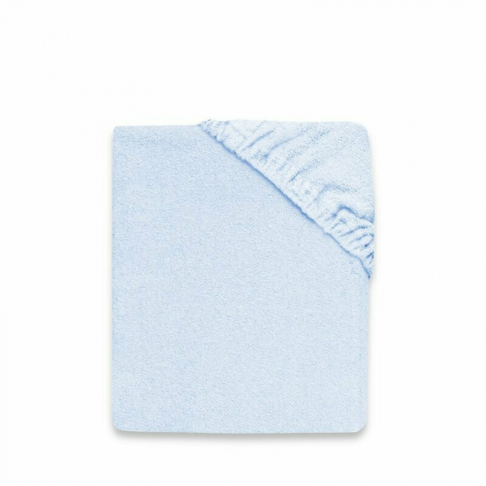 MimiNu - Cearceaf cu elastic, Pentru pat 160x80 cm, Din terry, Material certificat Oeko Tex Standard 100, Light Blue [1]