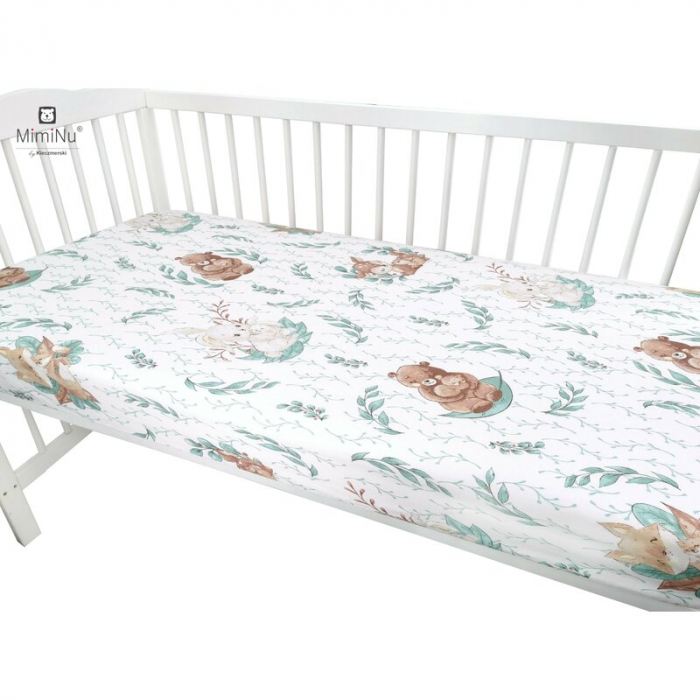 Cearceaf cu elastic pentru patut 120X60 cm, Din bumbac , Lulu Natural [3]