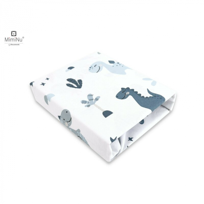 Cearceaf cu elastic pentru patut 140X70 cm, Din bumbac , Dino Granat [1]
