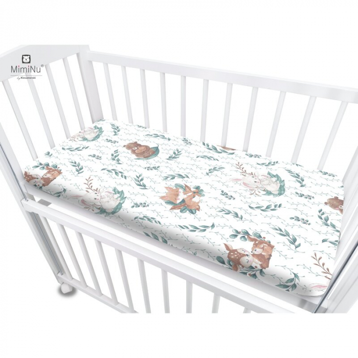 MimiNu - Cearceaf cu elastic pentru patut co-sleeper, Theo, Dimensiune 85 x 46 cm, Din bumbac certificat Oeko Tex Standard 100, Lulu Natural [2]