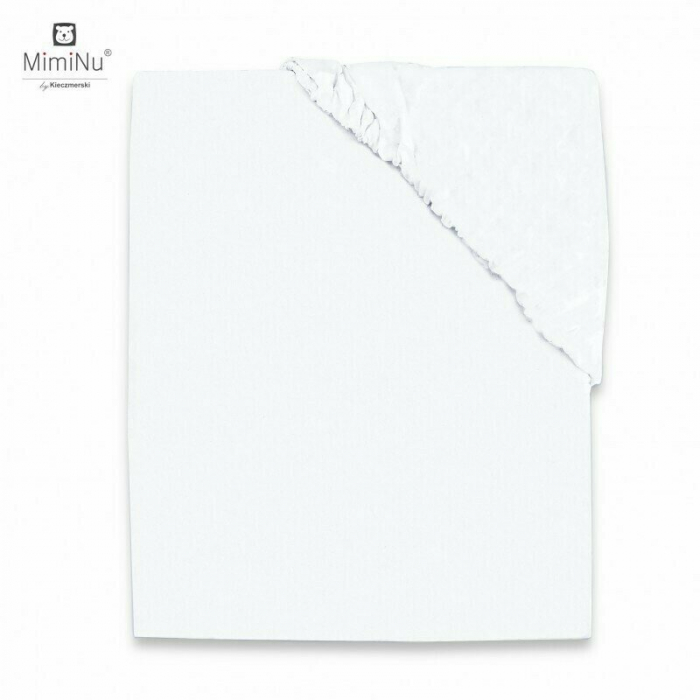 MimiNu - Cearceaf cu elastic pentru patut co-sleeper, Theo, Dimensiune 85 x 46 cm, Din bumbac jersey, Material certificat Oeko Tex Standard 100, White [1]