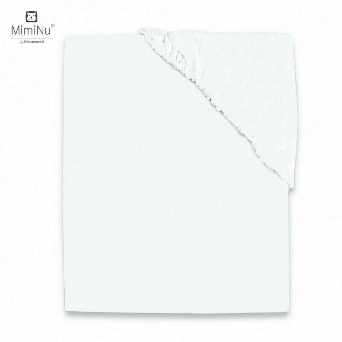 MimiNu - Cearceaf Jerse cu elastic, Pentru pat 160x80 cm, Material certificat Oeko Tex Standard 100, White [1]