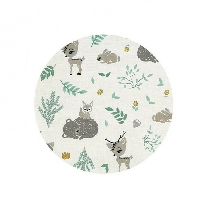 MimiNu - Halat de baie cu urechi 2 - 5 ani, Moale, Cu buzunare, Cu cordon, Din bumbac si thermo fleece, Materiale certificate Oeko Tex Standard 100, Forest Friends Mint [2]