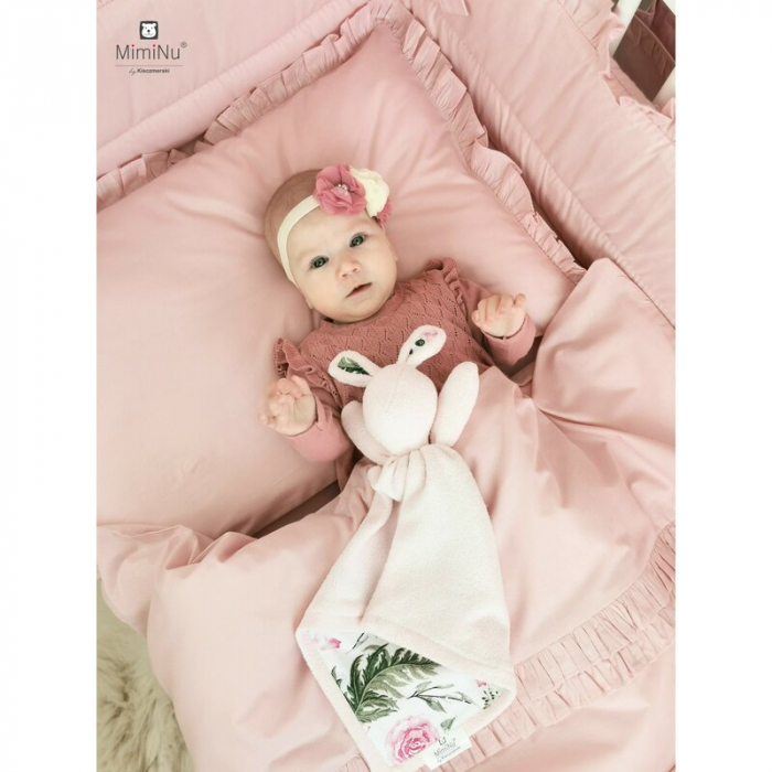 MimiNu - Lanka, Jucarie textila moale pentru bebelusi, Cu doua fete, 45 x 27 cm, Materiale certificate Oeko Tex Standard 100, Sweet Deer Pink [2]
