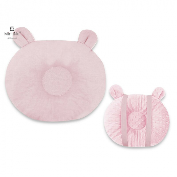 Perna bebelusi Ursulet, Multifunctionala, Cu doua fete, Tesatura pufoasa minky si bumbac, Colectia Royal, Minky Powder Pink [1]