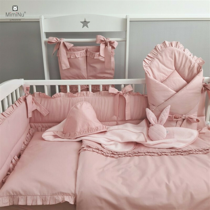 Sac de dormit pentru bebelusi, Cu volanase, Din bumbac , Cu fermoar lateral, capse pe umar, 70 cm, 0 - 6 luni, Colectia Royal, Powder Pink [4]