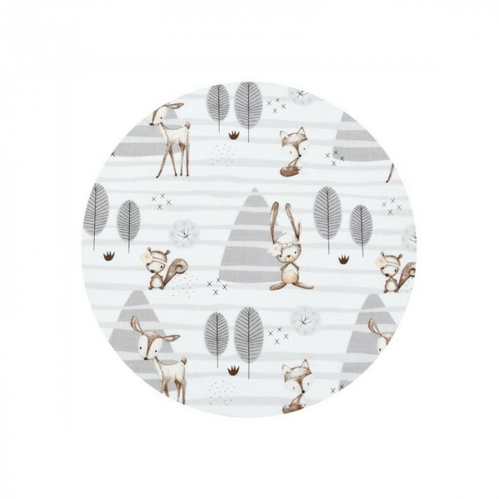 MimiNu - Set lenjerie patut cu 6 piese, Cu pilota si perna, Cu doua aparatori laterale, Din bumbac certificat Oeko Tex Standard 100, Pentru patut 120x60 cm, Forest [3]
