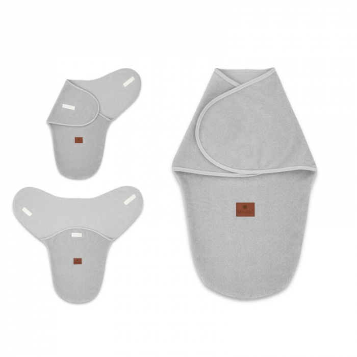 MimiNu - Sistem de infasare bebe, 0 - 3 luni, Din tesatura thermofrotte, Grey [1]