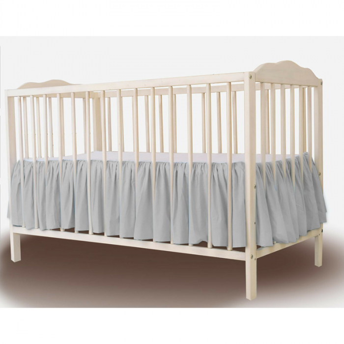 MimiNu - Volanas pentru saltea de patut 120x60 cm, Din bumbac certificat Oeko Tex Standard 100, Colectia Royal, Grey [1]
