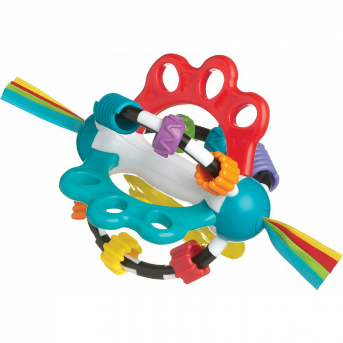 Minge cu activitati pentru bebelusi, Cu diferite texturi si suprafete, 11.5 cm, Explore-a-Ball, Playgro [1]