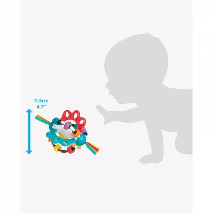 Minge cu activitati pentru bebelusi, Cu diferite texturi si suprafete, 11.5 cm, Explore-a-Ball, Playgro [5]