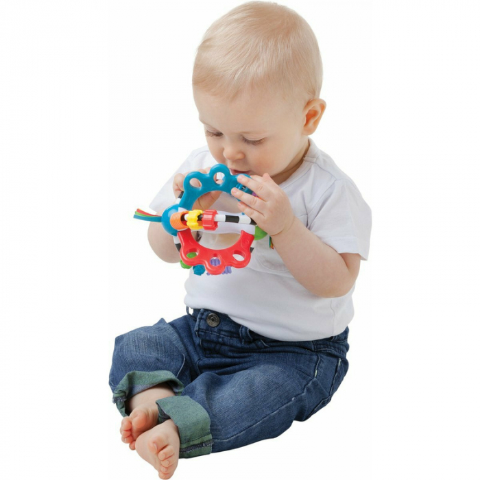 Minge cu activitati pentru bebelusi, Cu diferite texturi si suprafete, 11.5 cm, Explore-a-Ball, Playgro [2]