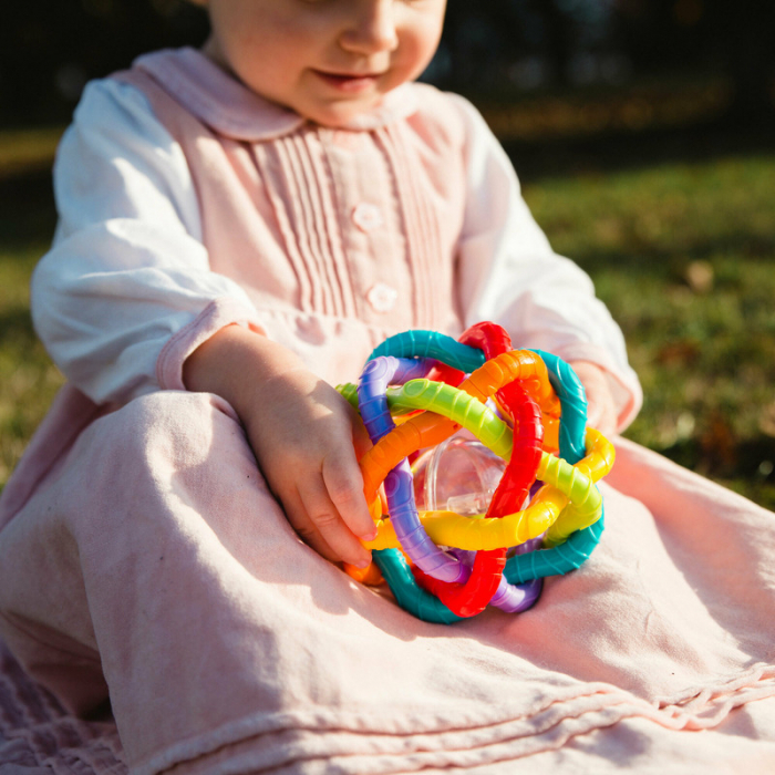 Minge cu activitati, Playgro, Pentru bebelusi, Cu zornaitoare, Dimensiune mare, Bendy Ball [3]