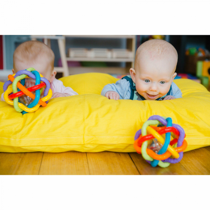 Minge cu activitati, Playgro, Pentru bebelusi, Cu zornaitoare, Dimensiune mare, Bendy Ball [4]