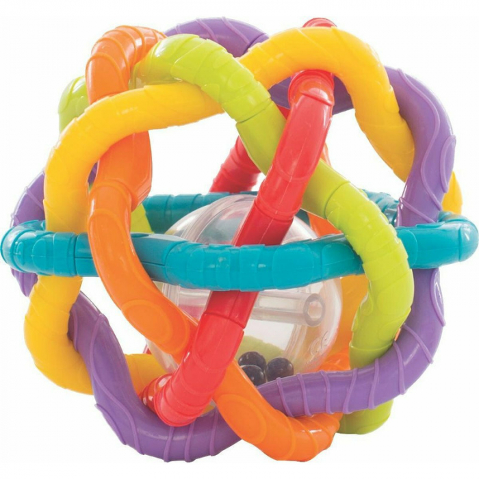Minge cu activitati, Playgro, Pentru bebelusi, Cu zornaitoare, Dimensiune mare, Bendy Ball [1]
