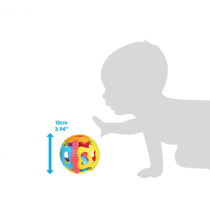 Minge zornaitoare, Playgro, Cu diverse forme si texturi, 6 luni+, Shake Rattle & Roll Ball [6]