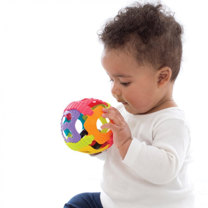 Minge zornaitoare, Playgro, Cu diverse forme si texturi, 6 luni+, Shake Rattle & Roll Ball [4]